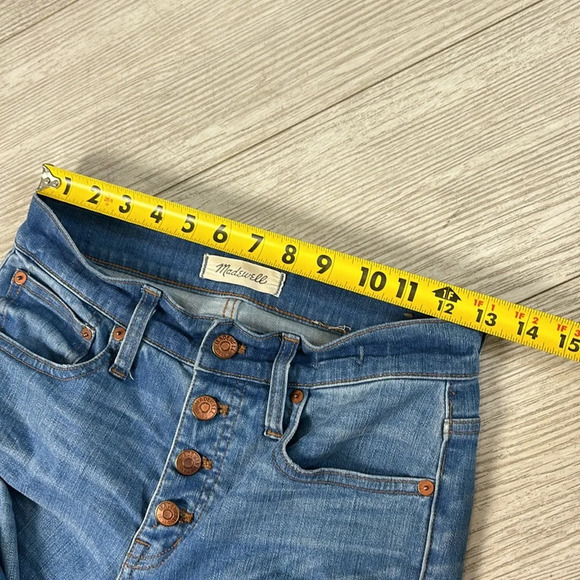 Madewell Cali Demi-Boot Jeans Button Fly Wide Flare Leg Distressed size 25 - Picture 15 of 16